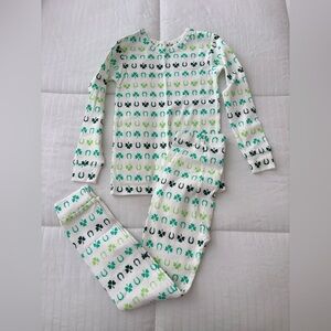 GAP Kids Pajama Set St. Patrick’s Day Pattern Shamrock & Horseshoes Sz 5